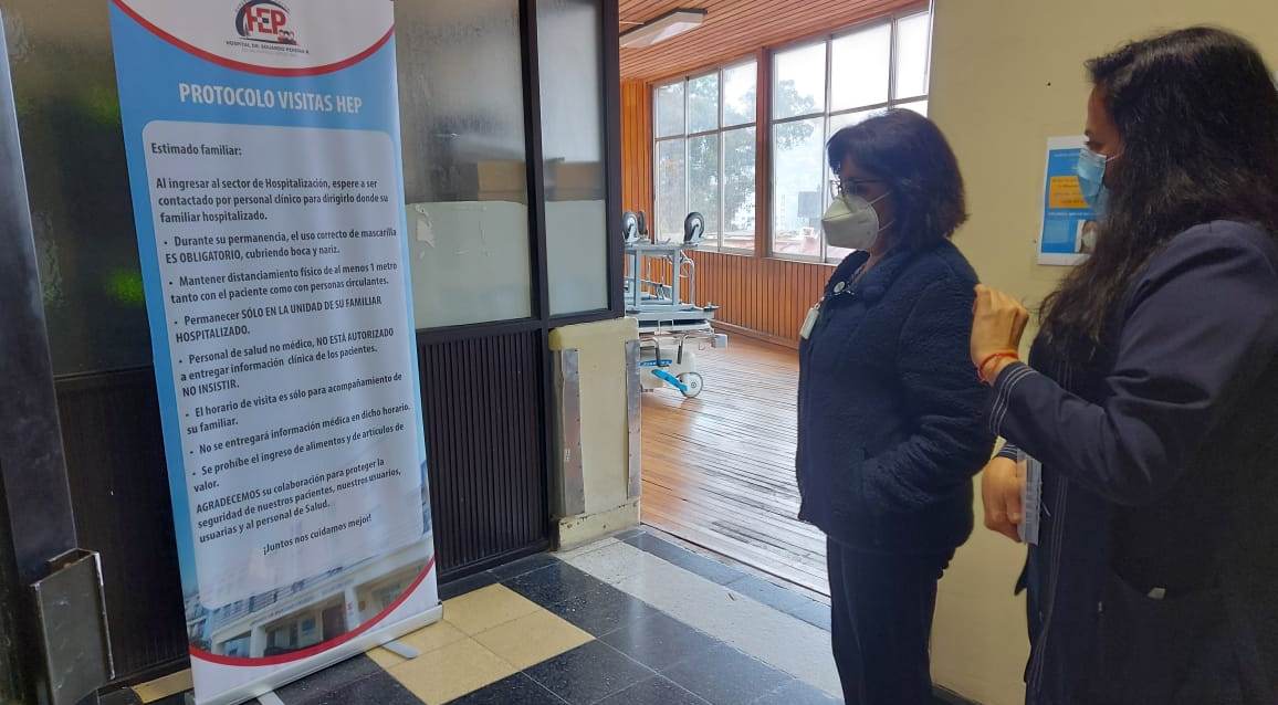 Comenzó reanudación gradual y regulada de visitas de familiares a pacientes hospitalizados en el HEP